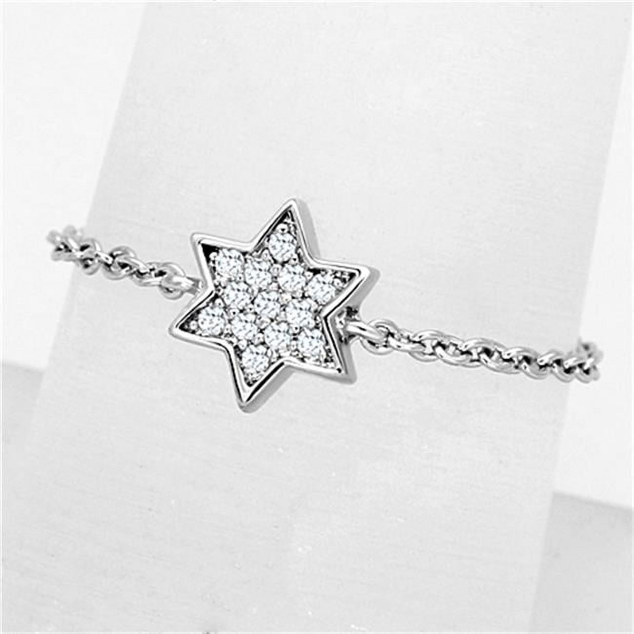Women Rhodium Brass Ring with AAA Grade CZ in Clear - Size 7