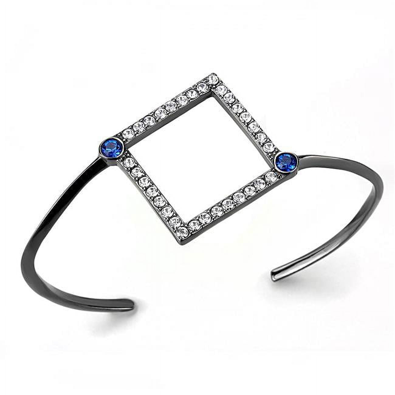 TK3288 Women IP Light Black Stainless Steel Bangle with Top Grade Crystal in Montana