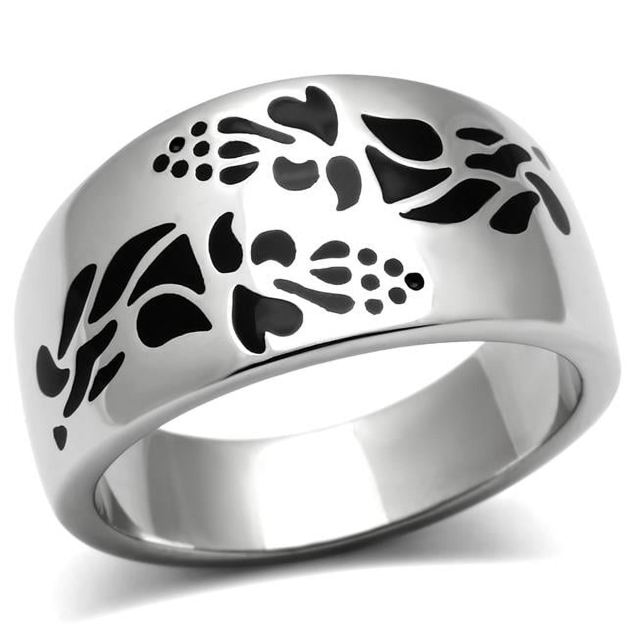 TK382-12 Men High Polished Stainless Steel Ring with No Stone in No Stone - Size 12