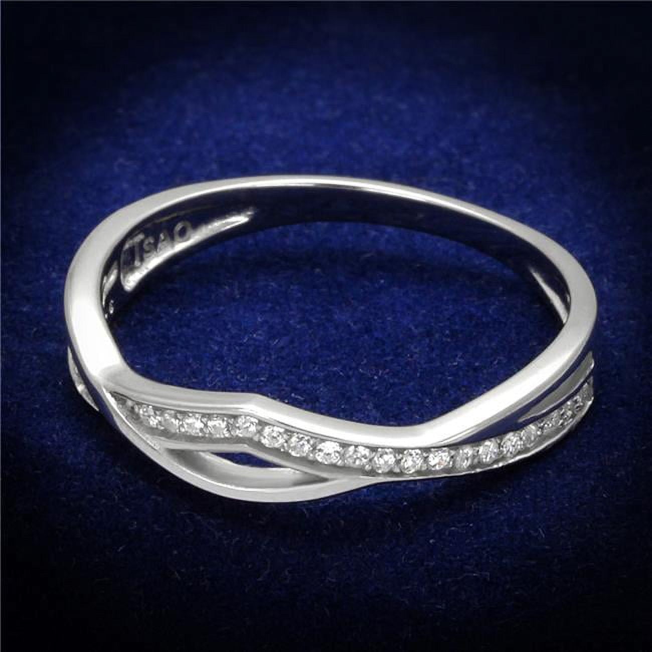 Women Rhodium 925 Sterling Silver Ring with AAA Grade CZ in Clear - Size 5