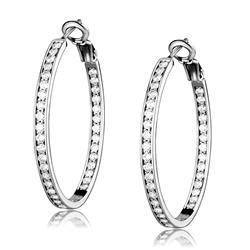 Picture of Alamode LO4119 Women Rhodium Brass Earrings with AAA Grade CZ in Clear