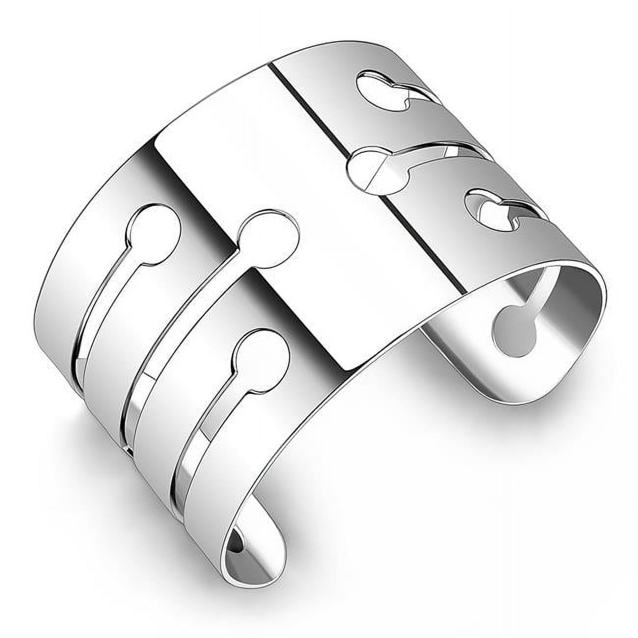 Women Stainless Steel Bangle with No Stone in No Stone - 8 in.