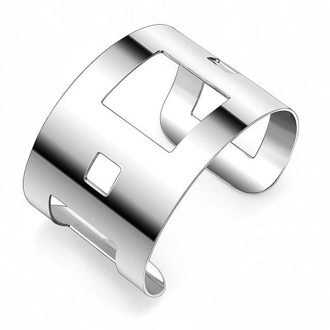 Women Stainless Steel Bangle with No Stone, No Stone - 8 in.
