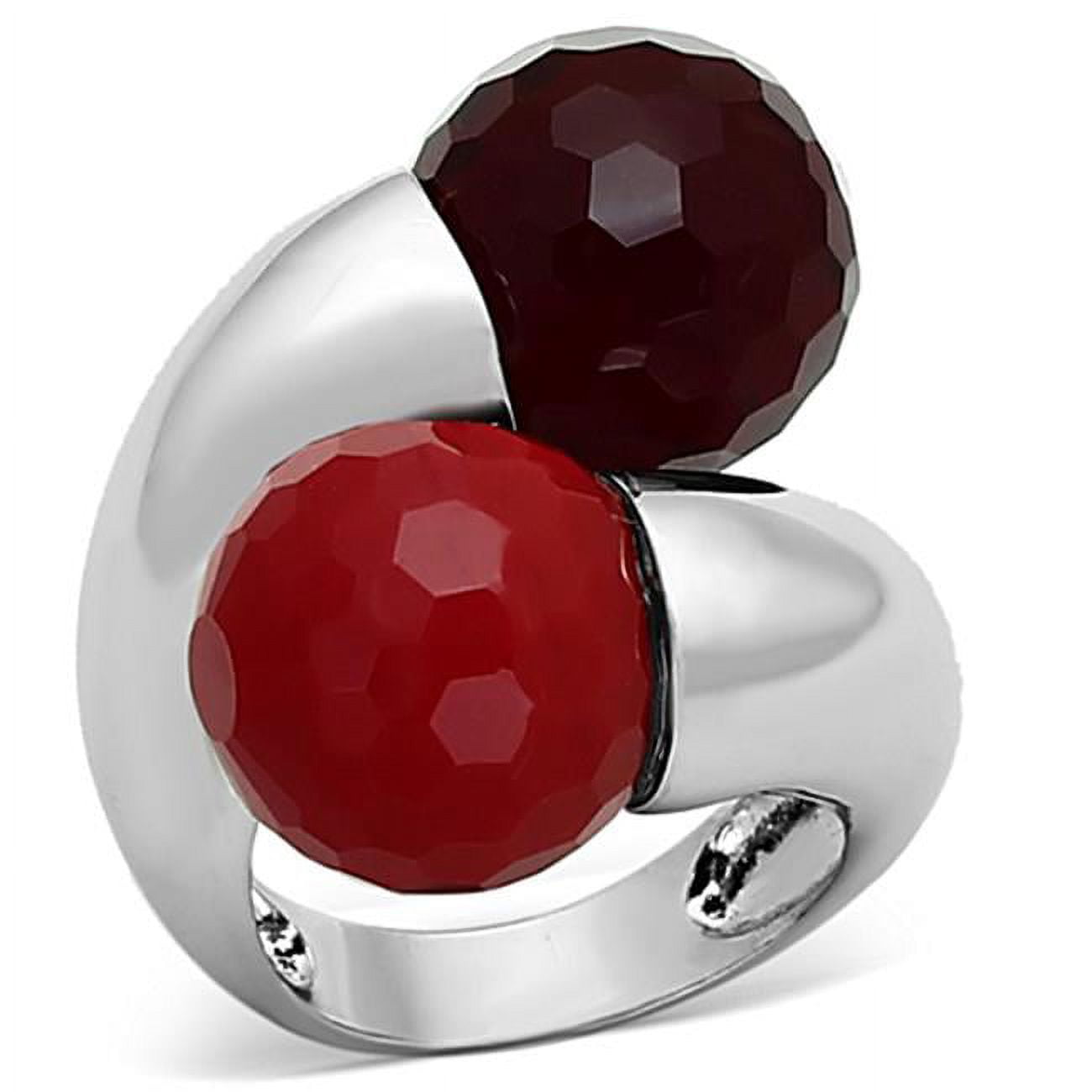 Women Rhodium Brass Ring with Synthetic in Multi Color - Size 7