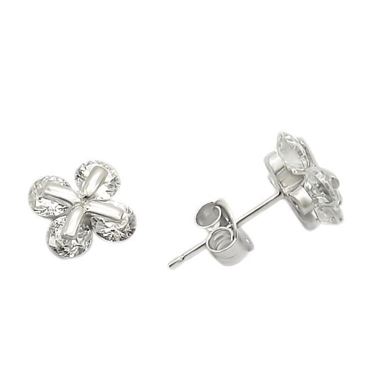 Picture of Alamode LOS305 Women Rhodium 925 Sterling Silver Earrings with AAA Grade CZ in Clear