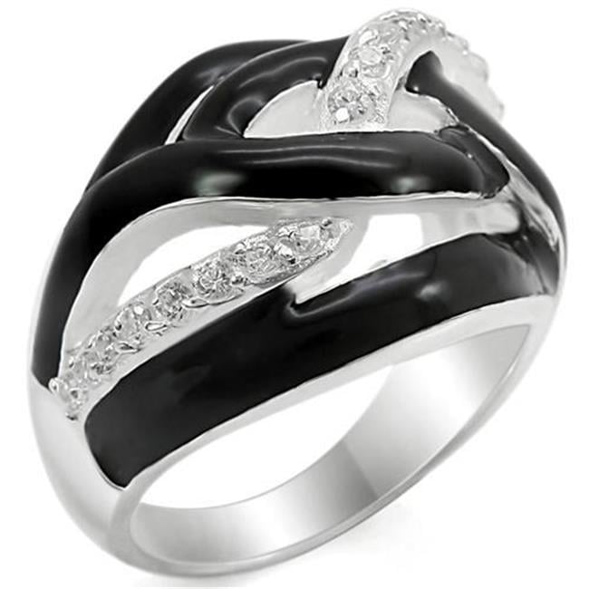 Women Silver 925 Sterling Silver Ring with AAA Grade CZ in Clear - Size 8