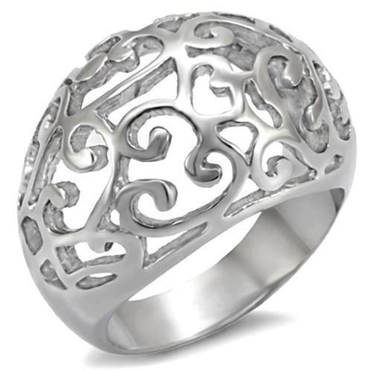 Women High Polished Stainless Steel Ring with No Stone in No Stone - Size 7