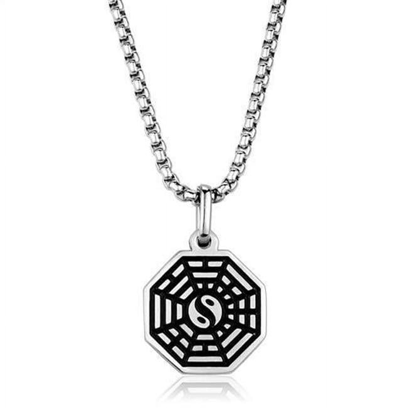 TK1981-20 Men High Polished Stainless Steel Necklace with No Stone in No Stone - 20 in.