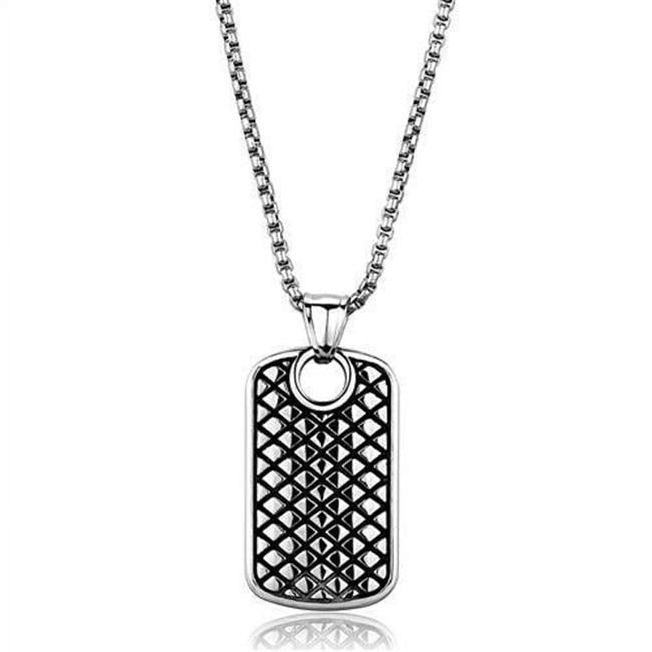 TK1983-20 Men High Polished Stainless Steel Necklace with No Stone in No Stone - 20 in.