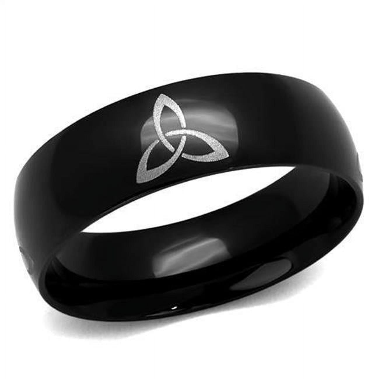 Men Two-Tone IP Black Stainless Steel Ring with No Stone in No Stone - Size 8