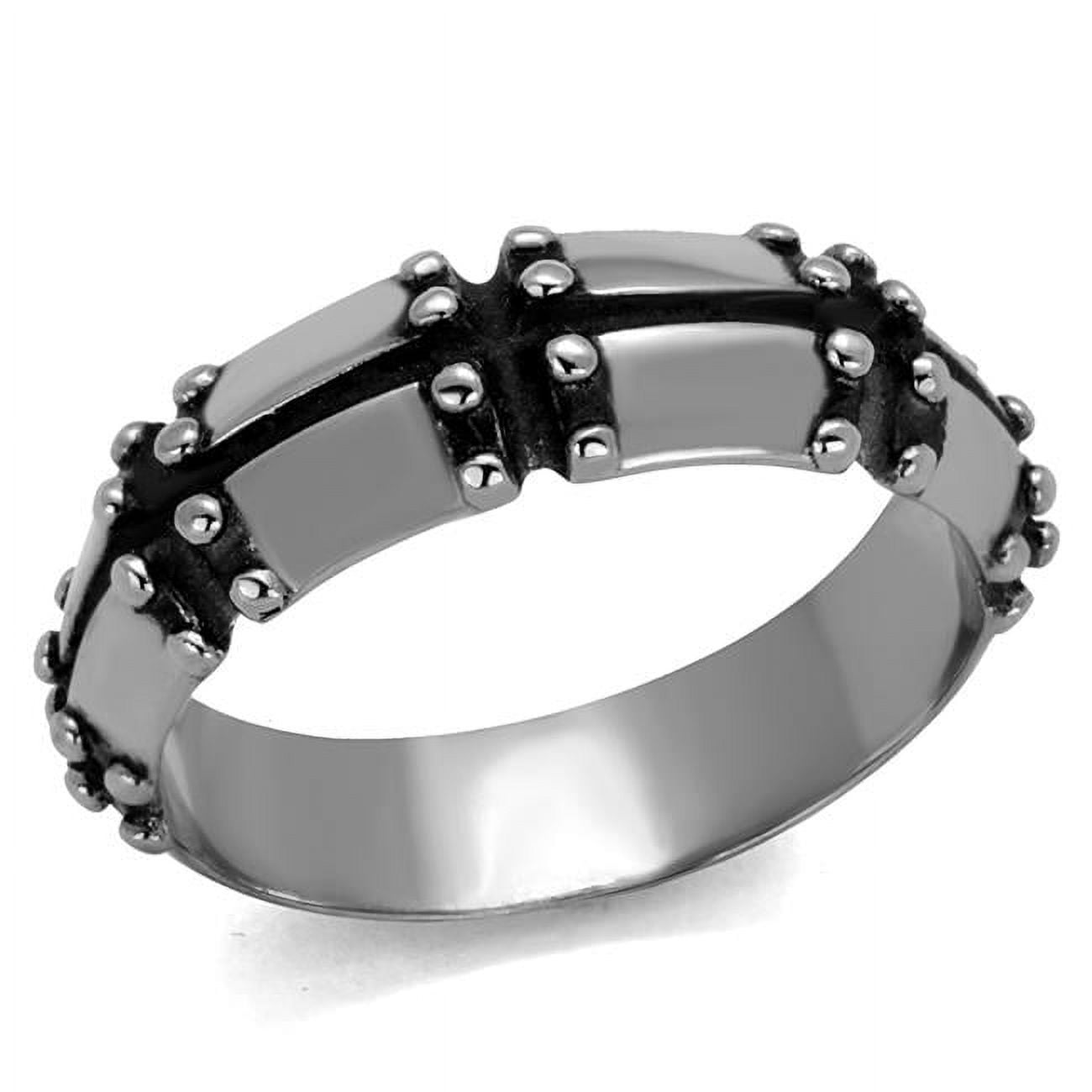 TK2342-9 Men High Polished Stainless Steel Ring with Epoxy in Jet - Size 9