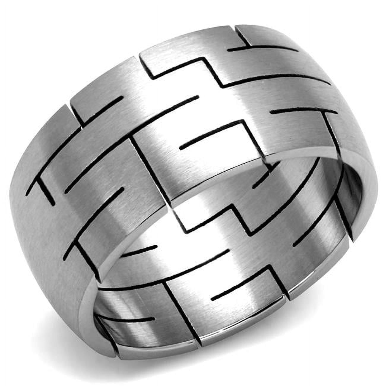 TK2920-9 Men High Polished Stainless Steel Ring with No Stone in No Stone - Size 9