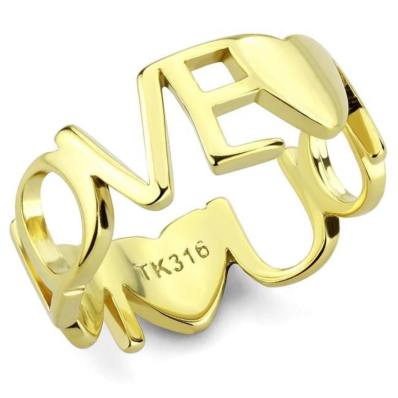 Women IP Gold Stainless Steel Ring with No Stone in No Stone - Size 7