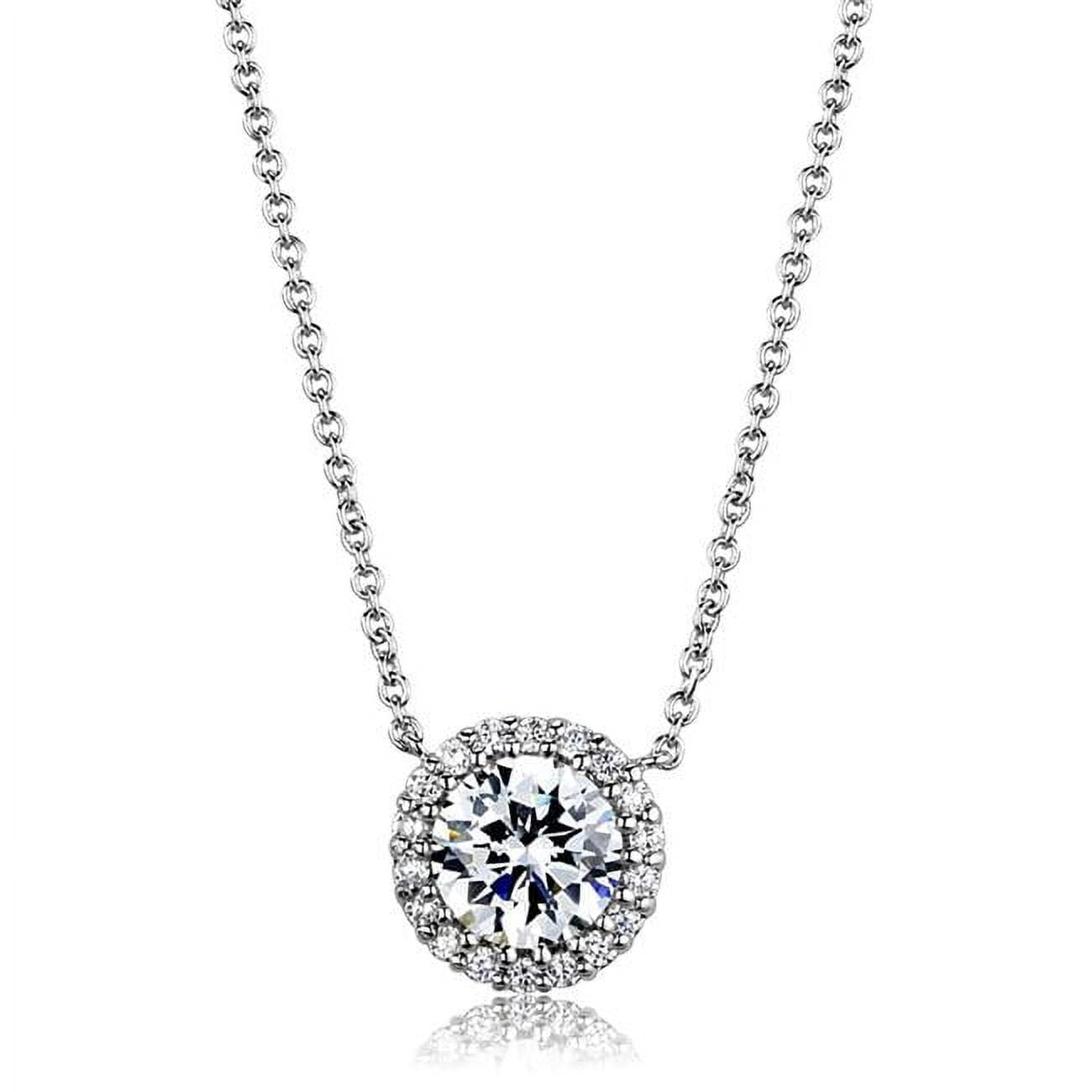 Picture of Alamode 3W1027-16Plus3 Women Rhodium Brass Chain Pendant with AAA Grade CZ in Clear - 16 & 3 in.
