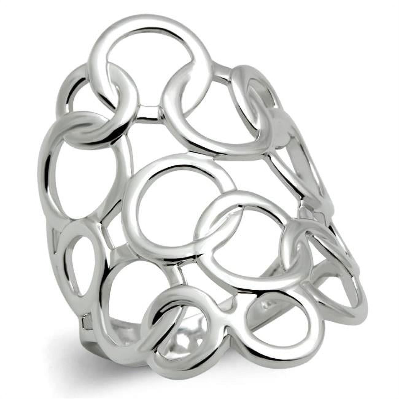 Women Rhodium Brass Ring with No Stone in No Stone - Size 5