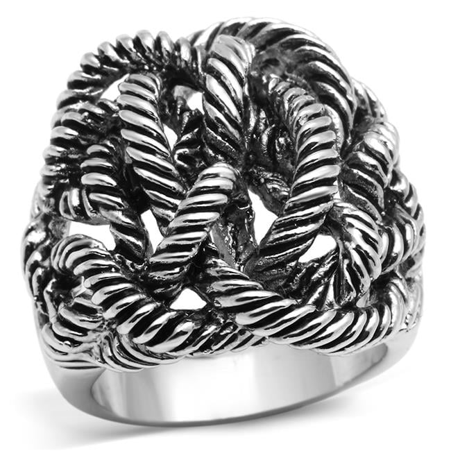 Women Rhodium Brass Ring with No Stone in No Stone - Size 7