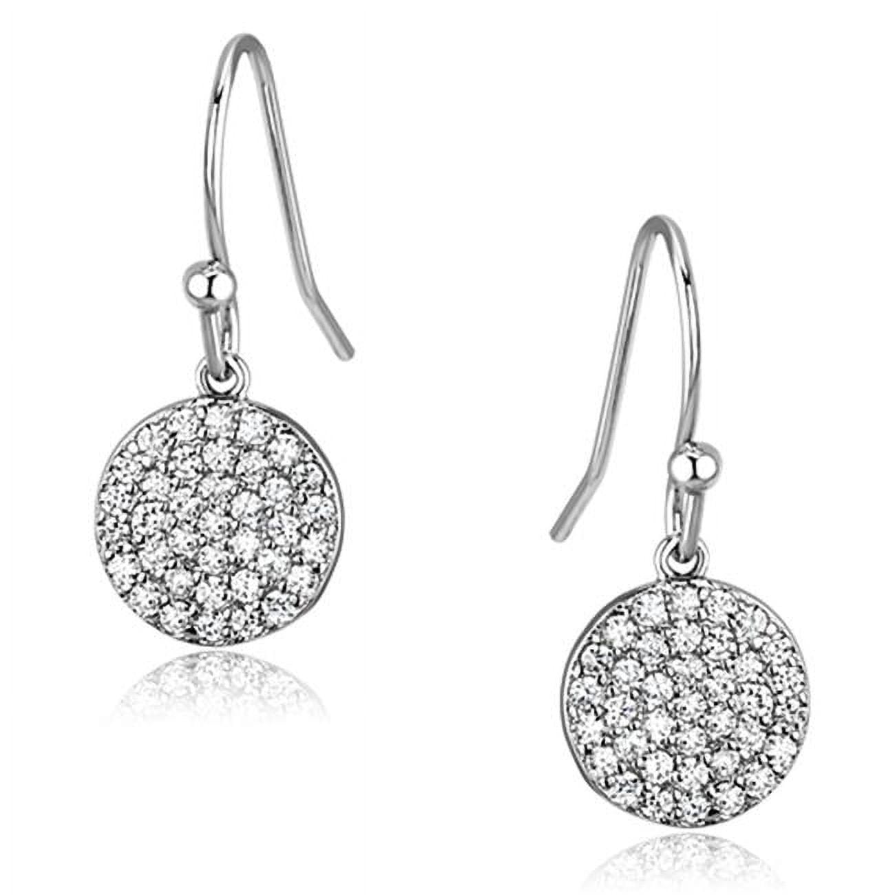 Picture of Alamode 3W369 Women Rhodium Brass Earrings with AAA Grade CZ in Clear