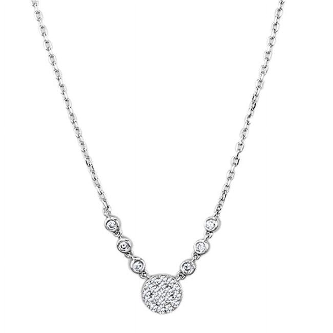 Picture of Alamode 3W417-16 Women Rhodium Brass Necklace with AAA Grade CZ in Clear - 16 in.
