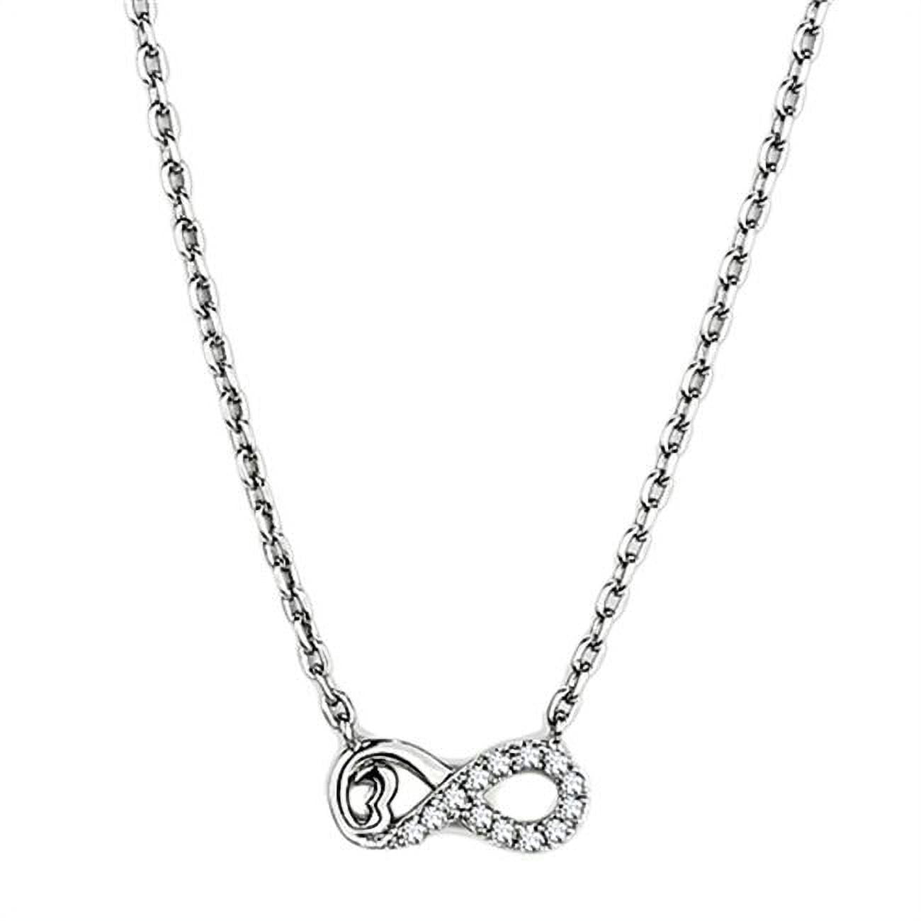 Picture of Alamode 3W418-16 Women Rhodium Brass Necklace with AAA Grade CZ in Clear - 16 in.