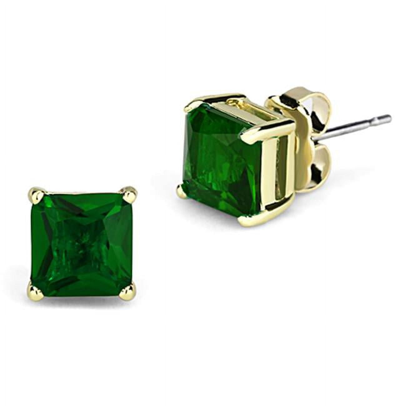 Picture of Alamode 3W537 Women Gold Brass Earrings with Synthetic in Emerald