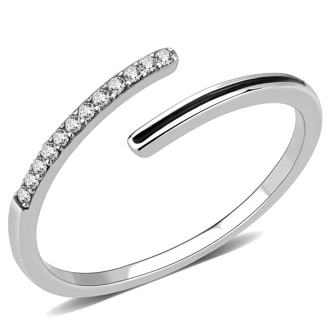 Women No Plating Stainless Steel Ring with Epoxy in Jet - Size 8