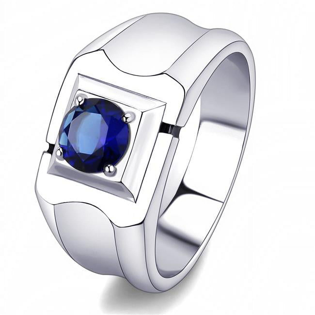 Men High Polished Stainless Steel Ring with Synthetic in Montana - Size 12