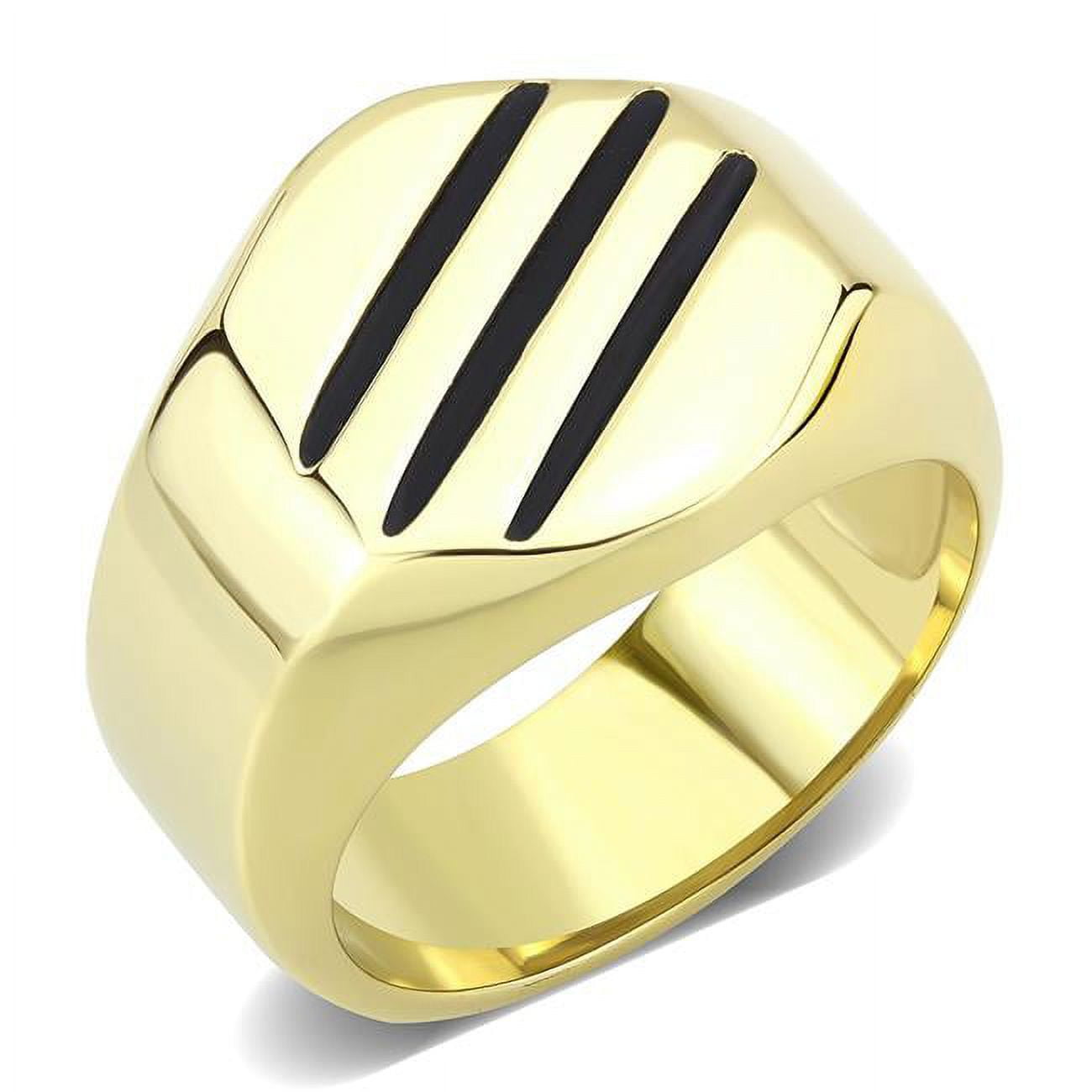 Men IP Gold Stainless Steel Ring with No Stone in No Stone - Size 12