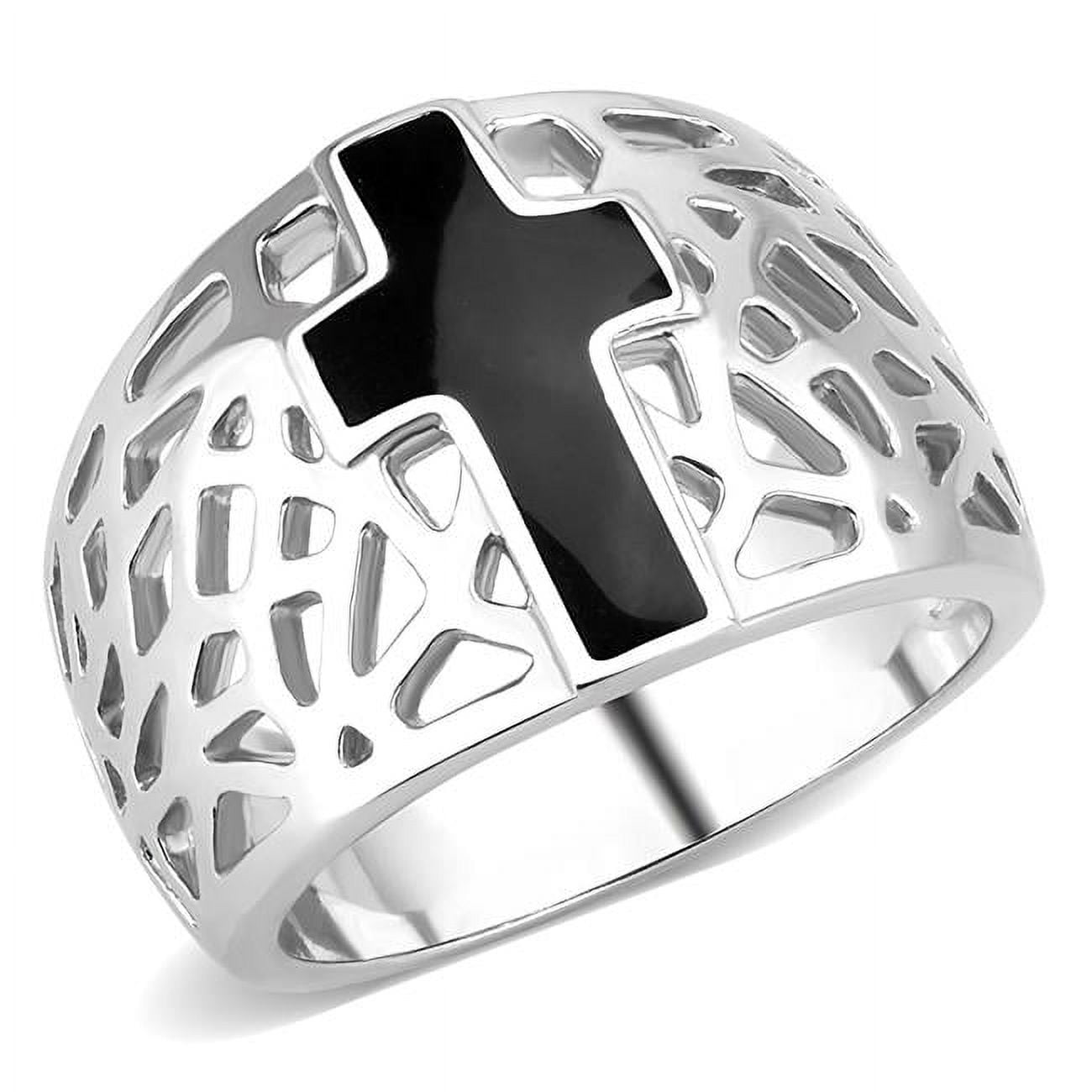 Unisex High Polished Stainless Steel Ring with No Stone in No Stone - Size 5