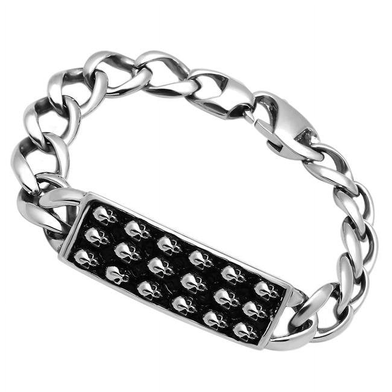 TK573-9 Men High Polished Stainless Steel Bracelet with No Stone in No Stone - 9 in.
