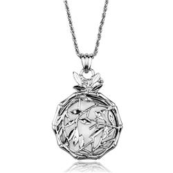 Picture of Alamode 3W906-26.5 Women Rhodium Brass Magnifier Pendant with Top Grade Crystal in Clear - 26.5 in.