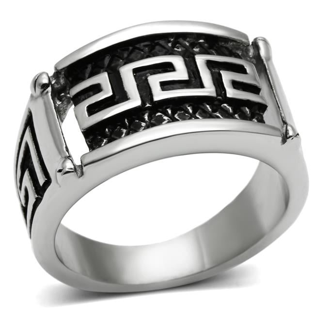 TK584-8 Men High Polished Stainless Steel Ring with No Stone in No Stone - Size 8