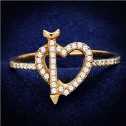 Women Rose Gold 925 Sterling Silver Ring with AAA Grade CZ in Clear - Size 9