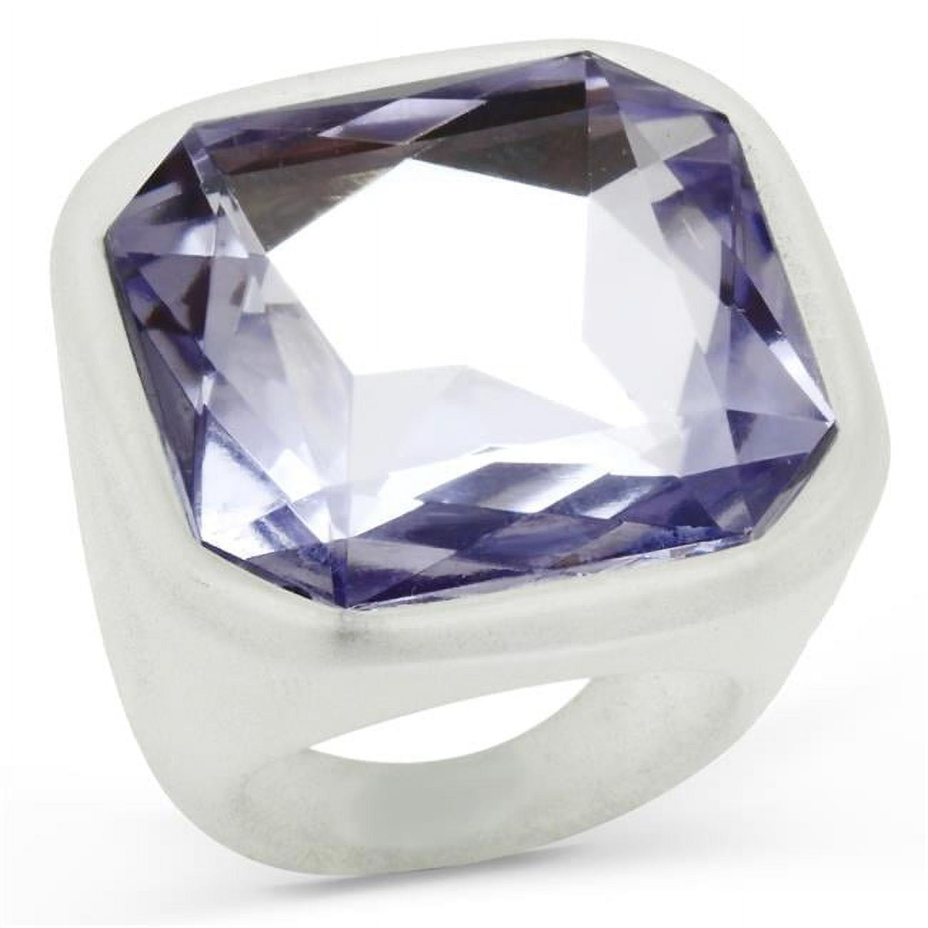 Women Resin Ring with Synthetic in Light Amethyst - Size 8