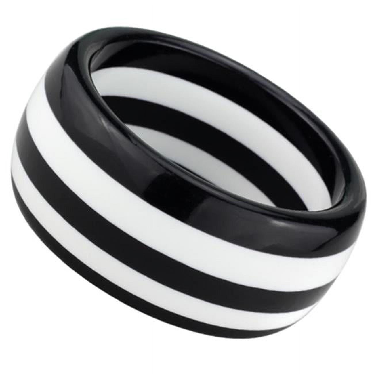Women Resin Bangle with No Stone in Jet - 8 in.