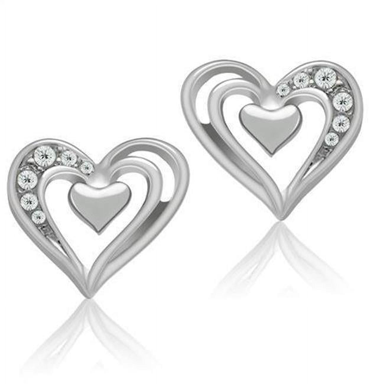 Picture of Alamode LO1985 Women Rhodium White Metal Earrings with Top Grade Crystal in Clear