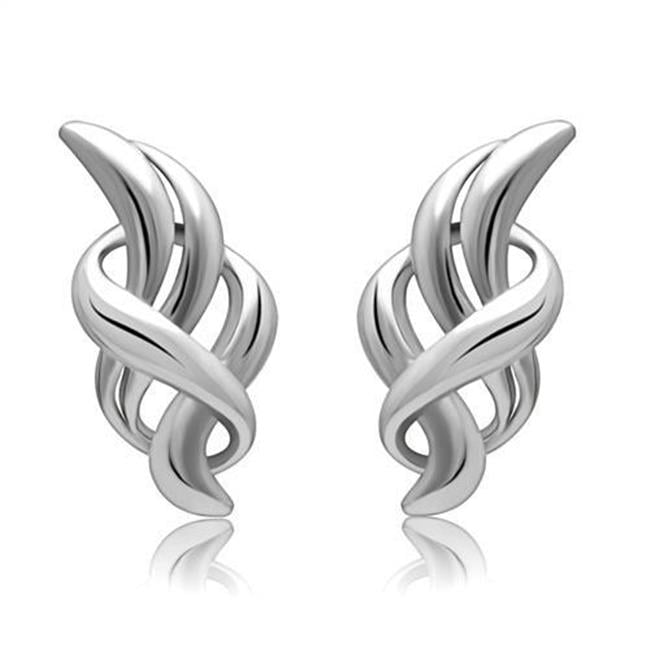 Picture of Alamode LO1991 Women Rhodium White Metal Earrings with No Stone in No Stone