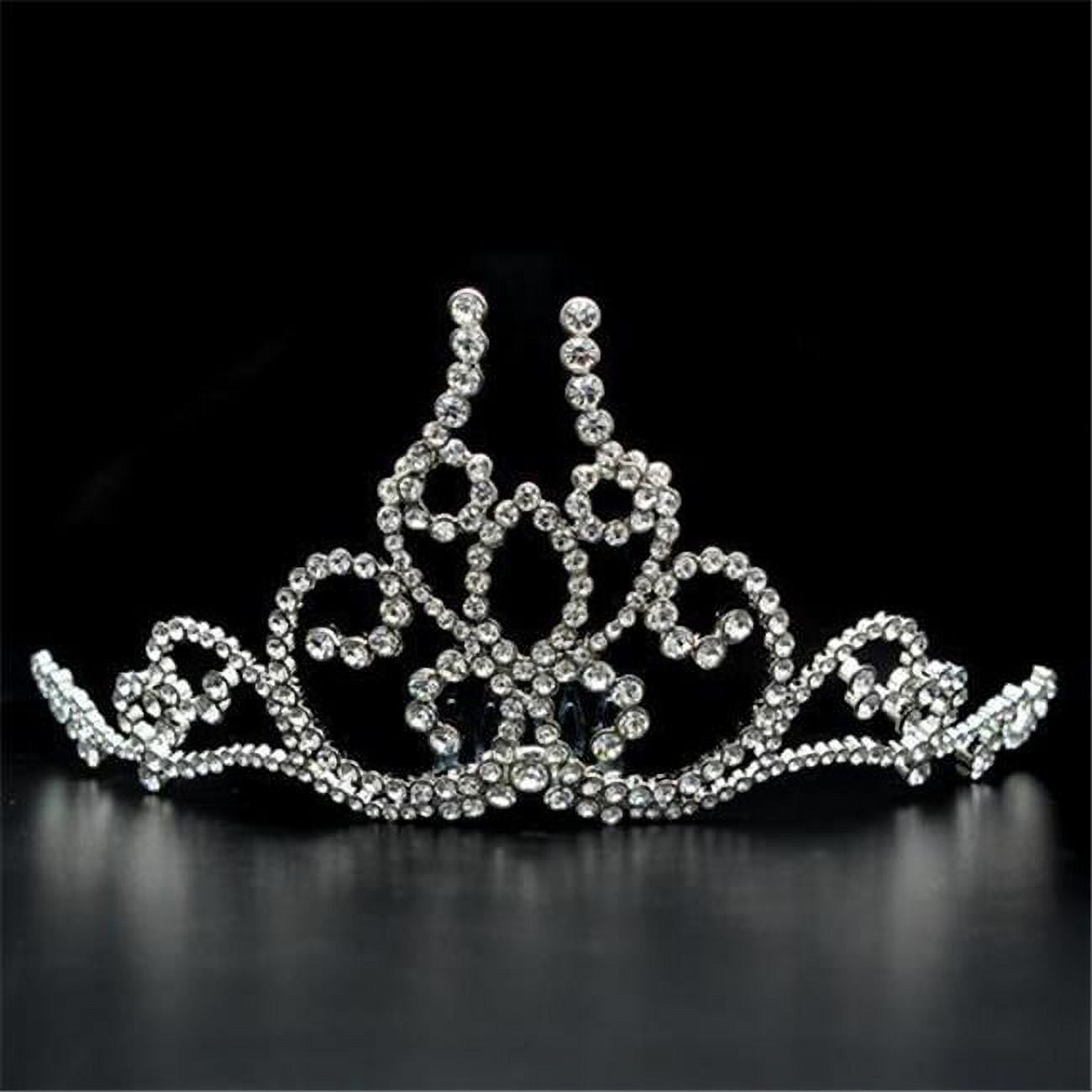 Picture of Alamode LO2112 Women Imitation Rhodium Brass Tiaras & Hair Clip with Top Grade Crystal in Clear