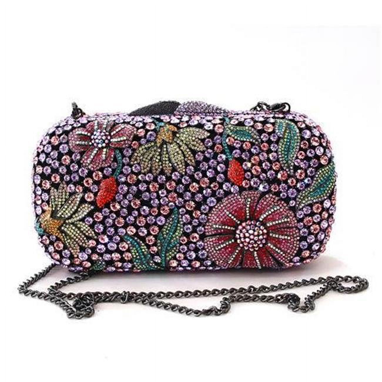 Picture of Alamode LO2374 Women Ruthenium White Metal Clutch with Top Grade Crystal in Multi Color