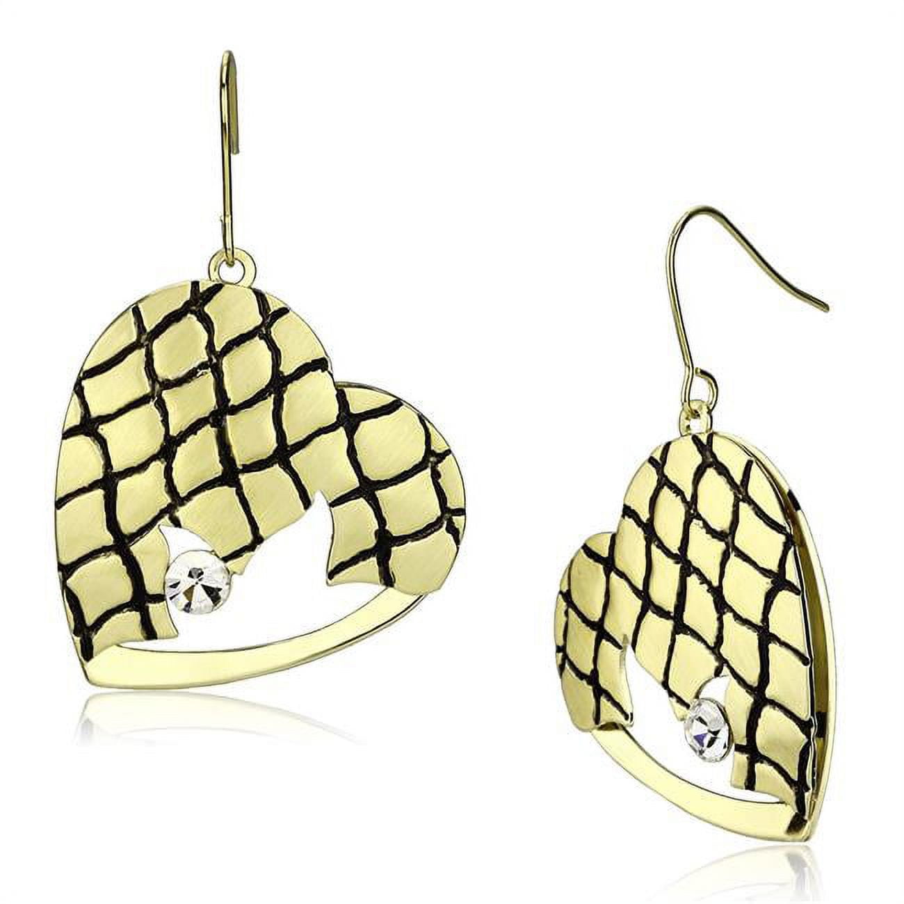 Picture of Alamode LO2688 Women Matte Gold & Gold Iron Earrings with Top Grade Crystal in Clear