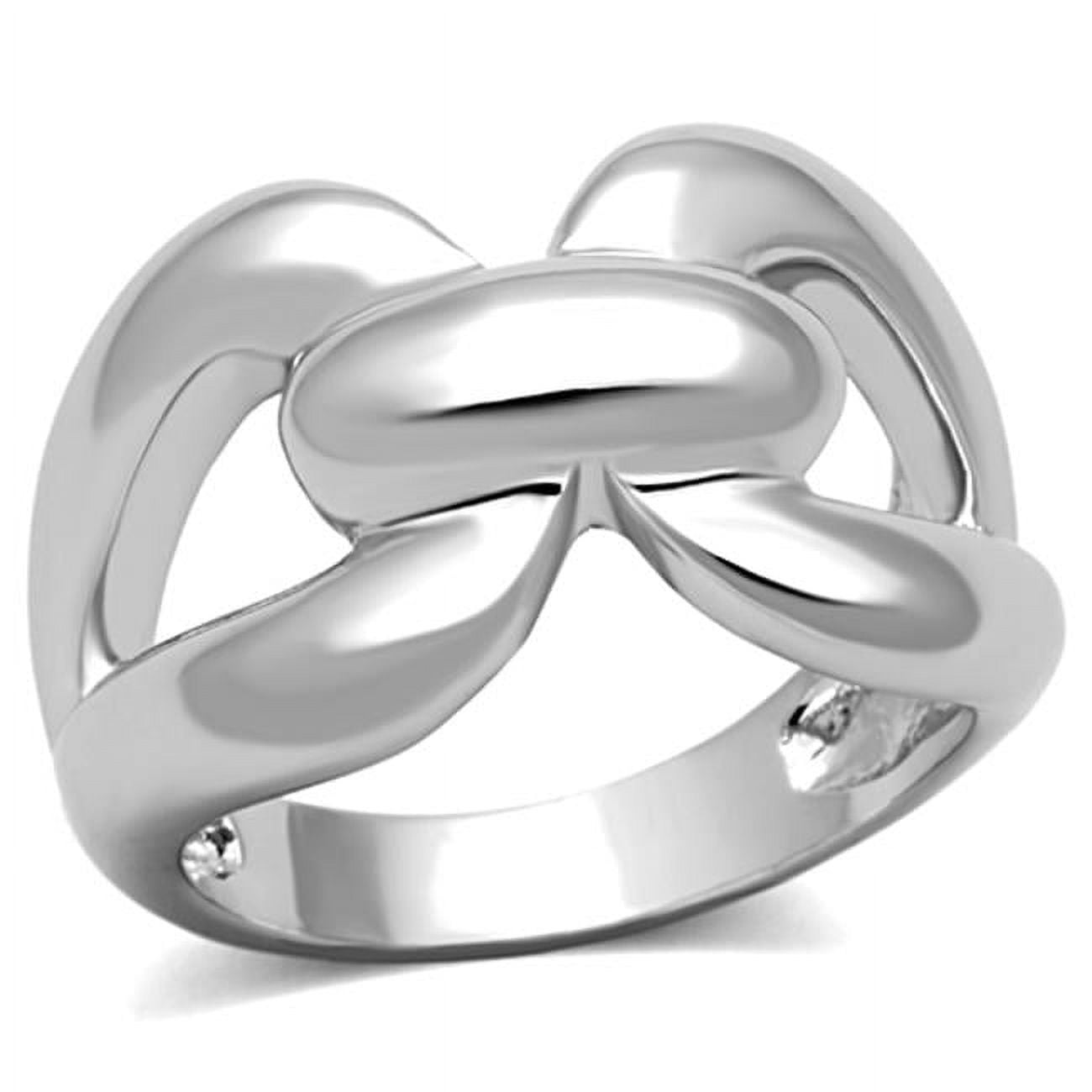 Women Rhodium Brass Ring with No Stone in No Stone - Size 8
