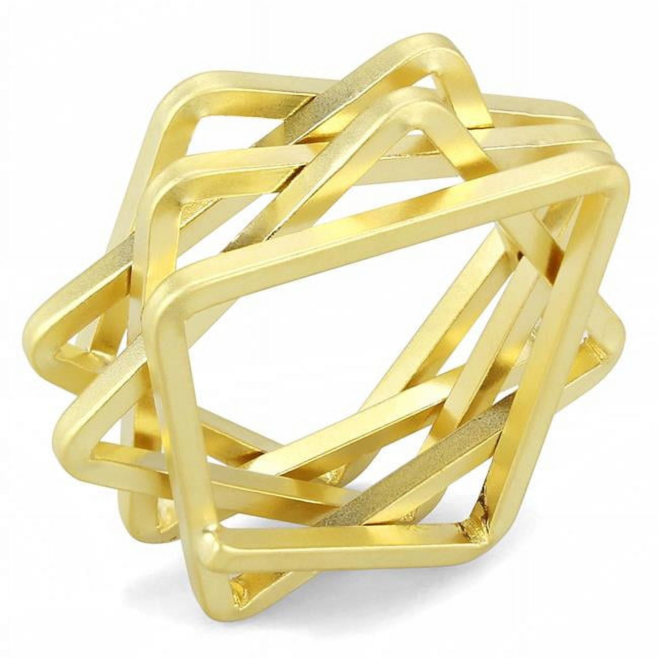 Women Matte Gold Brass Ring with No Stone in No Stone - Size 6