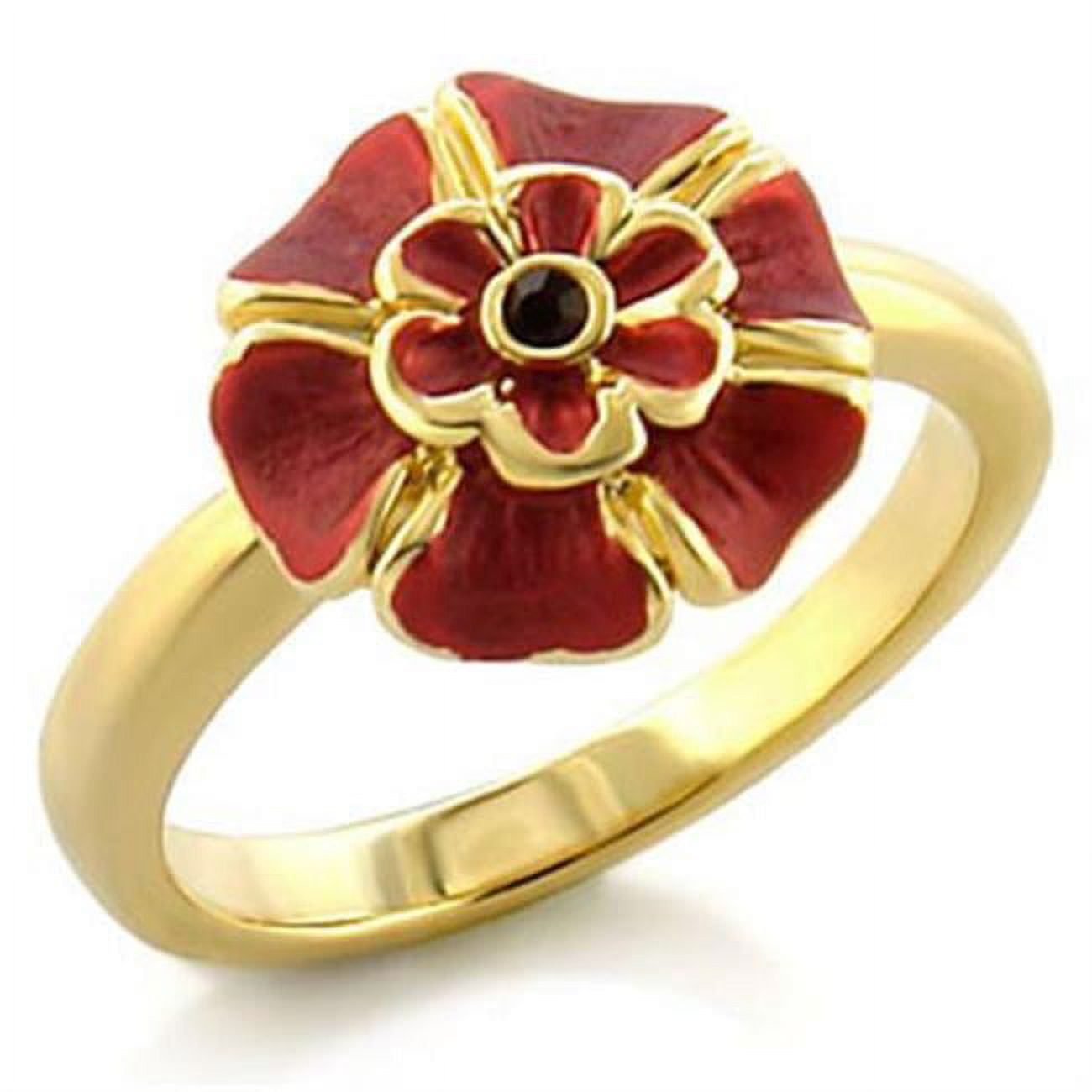 LO510-6 Women Gold White Metal Ring with Top Grade Crystal in Siam - Size 6