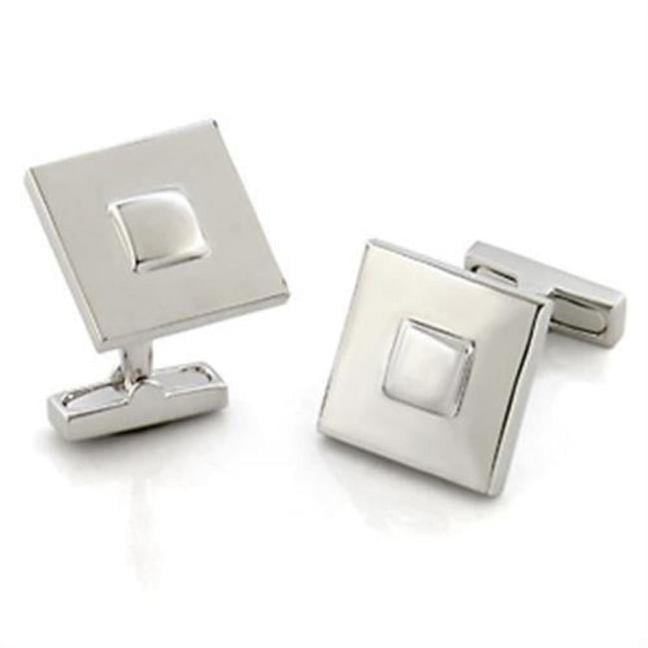 Picture of Alamode LO554 Men Rhodium Brass Cufflink with No Stone in No Stone
