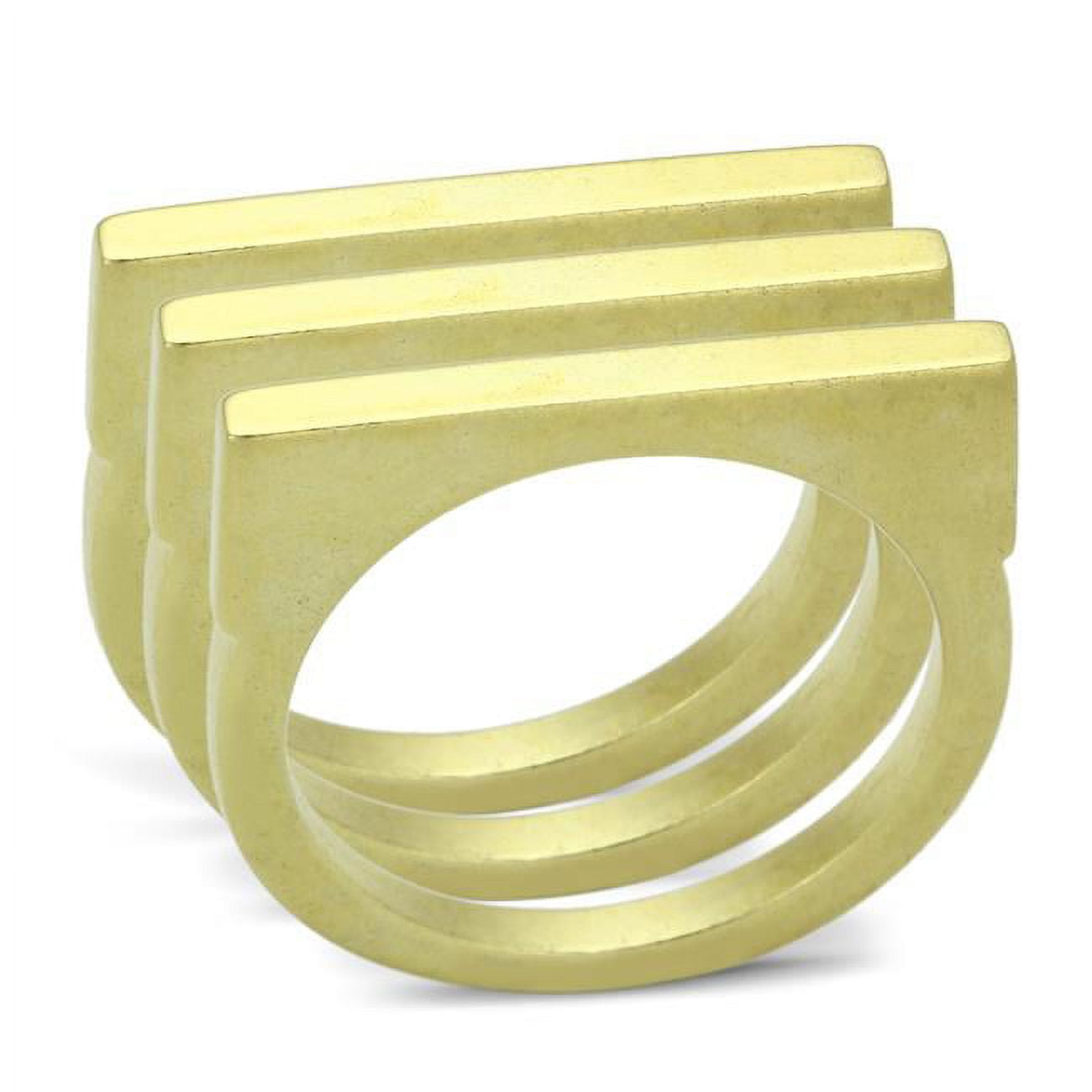 Women Matte Gold Brass Ring with No Stone in No Stone - Size 8