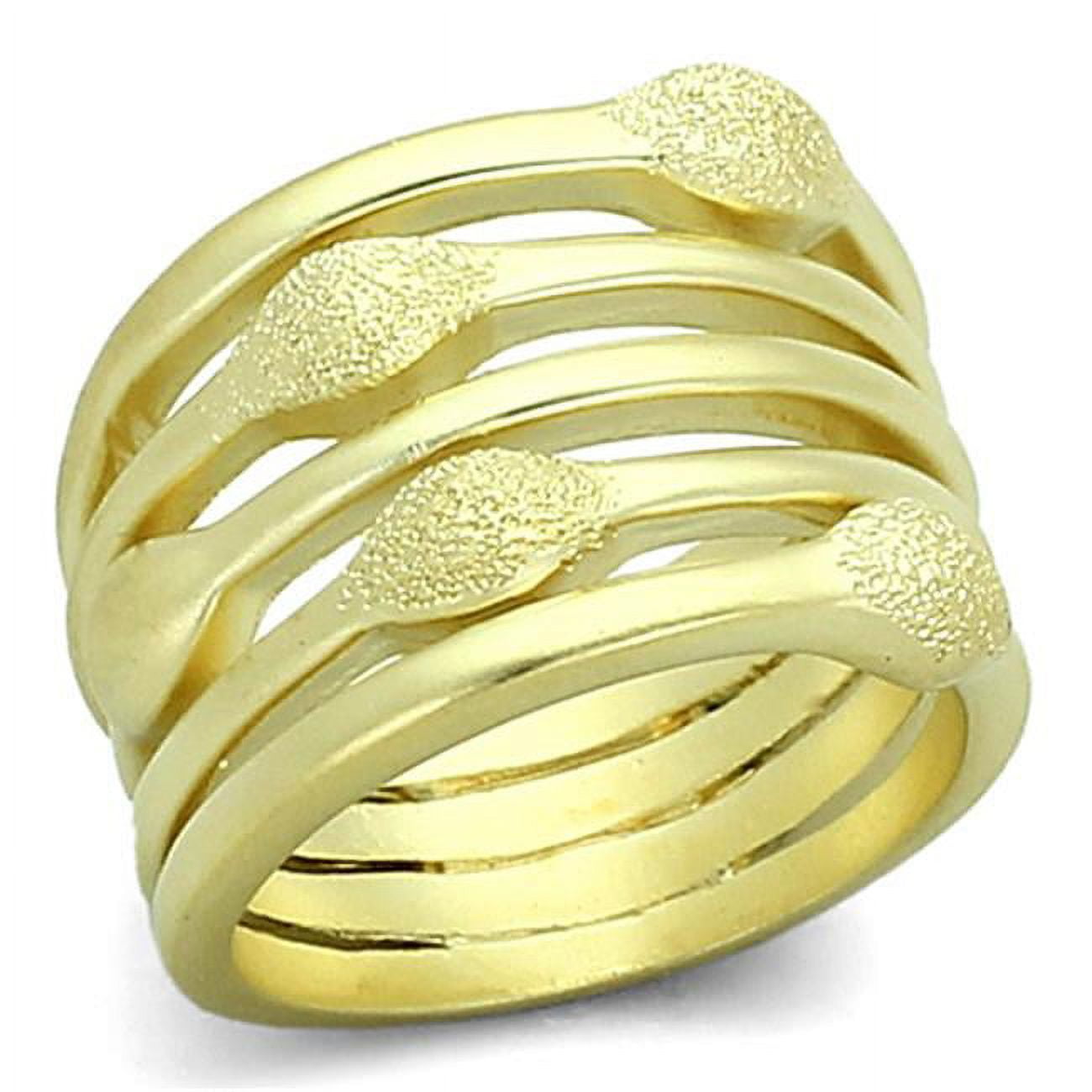Women Matte Gold Brass Ring with No Stone in No Stone - Size 5
