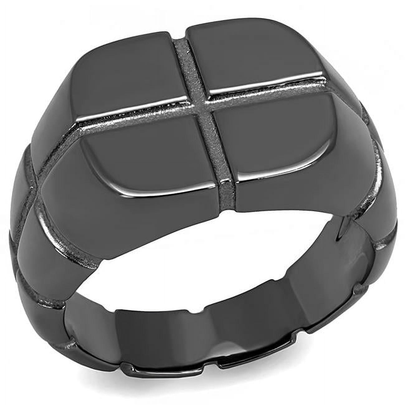 Men IP Light Black Stainless Steel Ring with No Stone in No Stone - Size 13