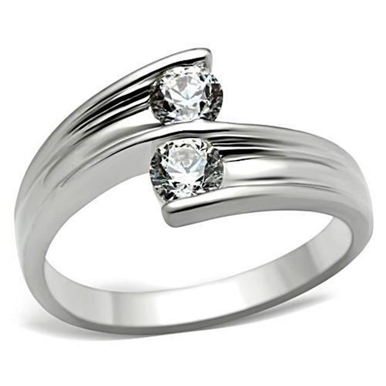 Women Silver 925 Sterling Silver Ring with AAA Grade CZ in Clear - Size 7
