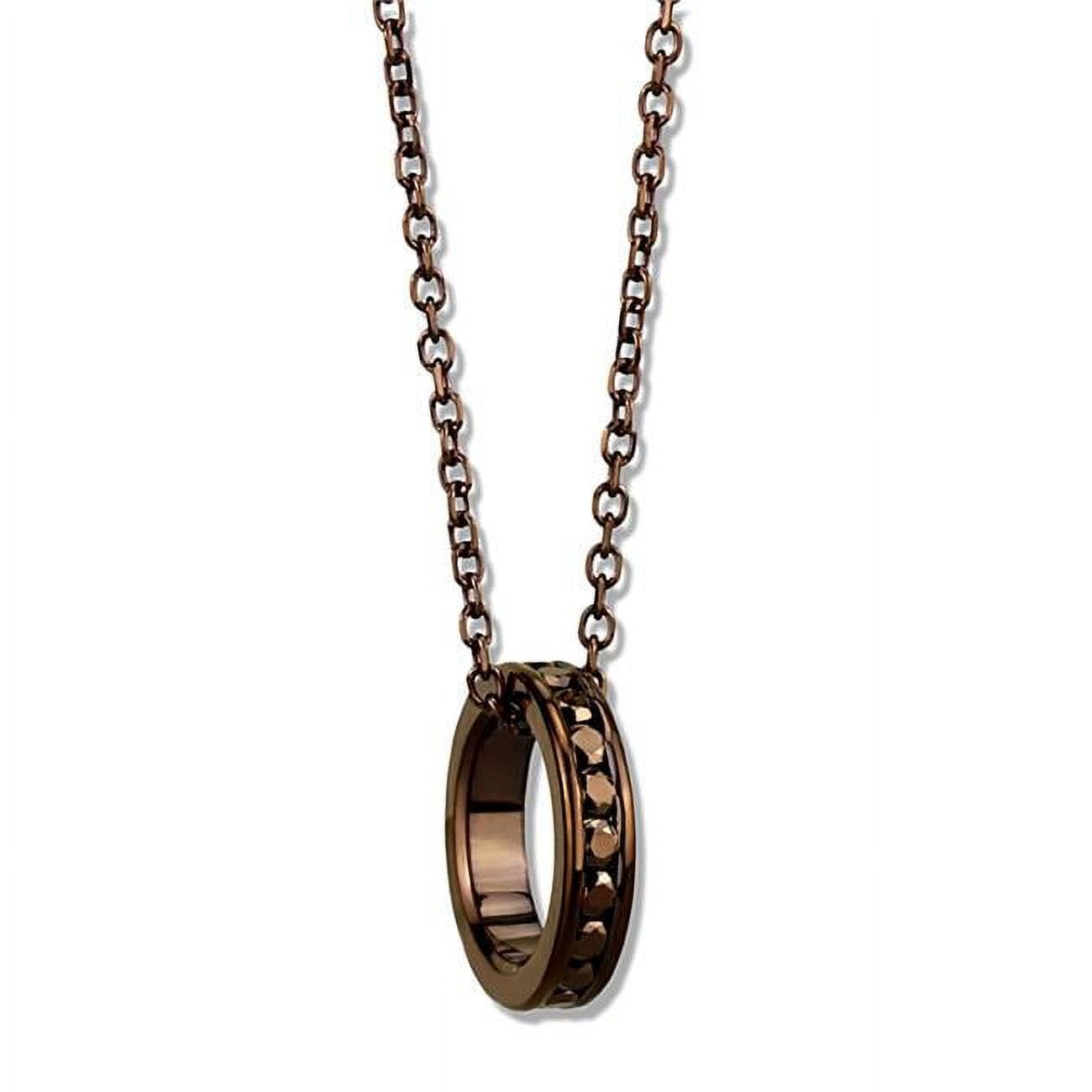 Picture of Alamode 3W1143-18 Women IP Coffee Light Brass Chain Pendant with Top Grade Crystal in Light Coffee - 18 in.