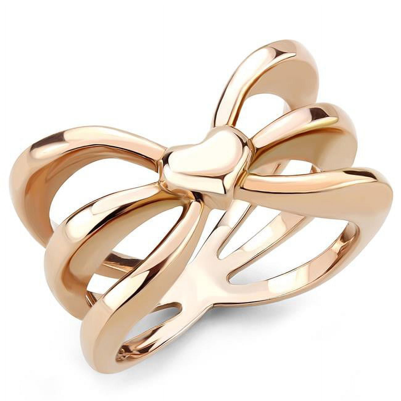 Women IP Rose Gold Stainless Steel Ring with No Stone in No Stone - Size 10