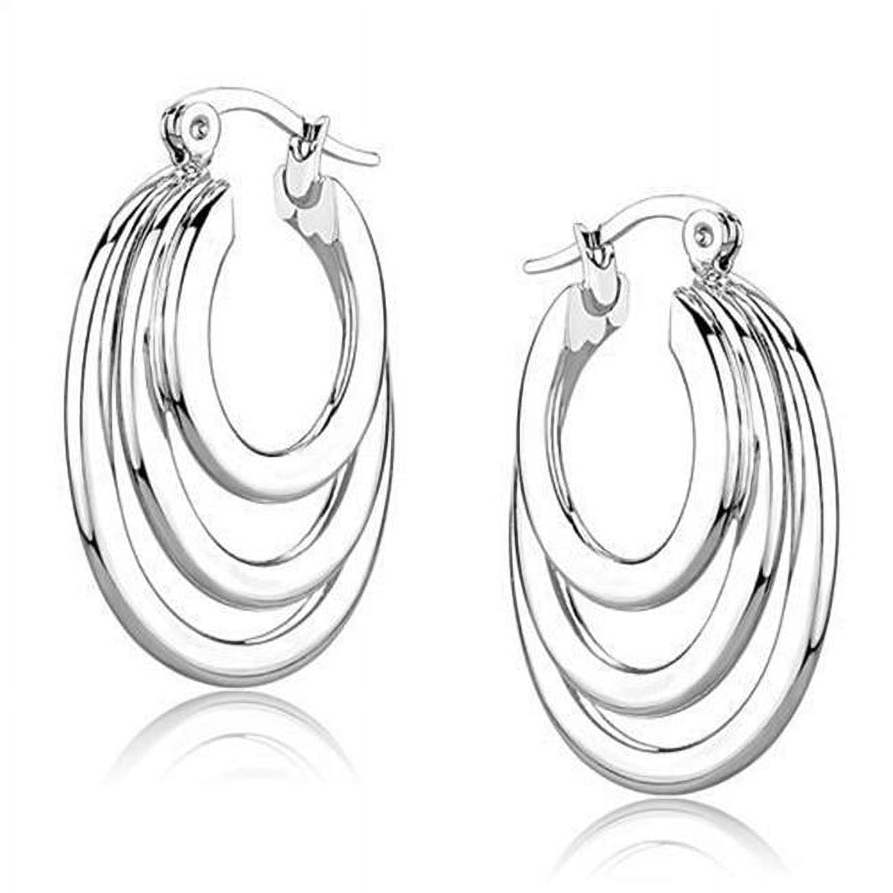 Picture of Alamode 3W1394 Women Rhodium Brass Earrings with No Stone in No Stone